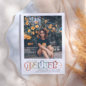 retro | Rainbow Afstuderen foto aankondiging