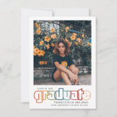 retro | Rainbow Afstuderen foto aankondiging (Voorkant)