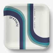 Retro Rainbow Arch Afstudeerfeest Papieren Bordje (Voorkant)