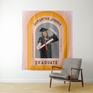 Retro Rainbow Arch Foto Afstuderen Achtergronden Wandkleed