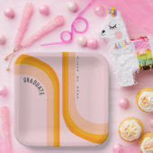 Retro Rainbow Arch Foto Afstuderen Papieren Bordje (Feest)