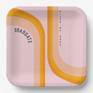 Retro Rainbow Arch Foto Afstuderen Papieren Bordje