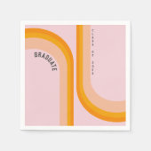 Retro Rainbow Arch Foto Afstuderen Servet (Voorkant)