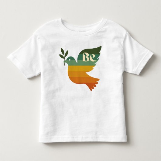 Retro Rainbow Be Peace Dove Toddler Tshirt (Voorkant)