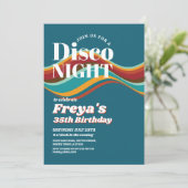 Retro Rainbow Birthday 60s 70s 80s  Party Kaart (Staand voorkant)