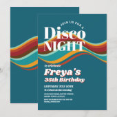 Retro Rainbow Birthday 60s 70s 80s  Party Kaart (Voorkant / Achterkant)