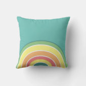 Retro Rainbow Blauwgroen, speciaal gepersonaliseer Kussen (Achterkant)