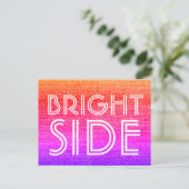 Retro Rainbow Bright Side Happy Motivatie Briefkaart (Staand voorkant)