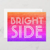 Retro Rainbow Bright Side Happy Motivatie Briefkaart (Voorkant / Achterkant)