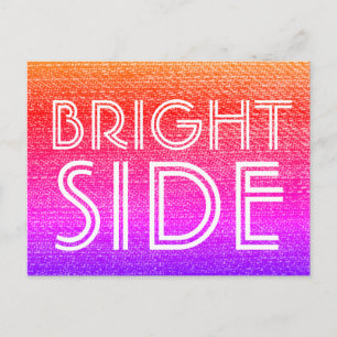 Retro Rainbow Bright Side Happy Motivatie Briefkaart