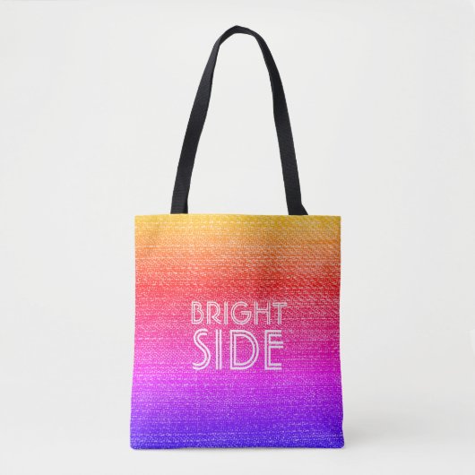 Retro Rainbow Bright Side Tote Bag (Voorkant)