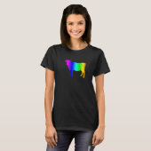 Retro Rainbow Bull Silhouette Graphic T-shirt (Voorkant volledig)