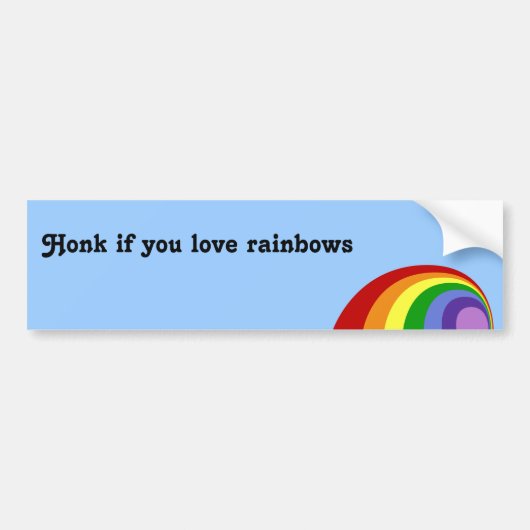 Retro Rainbow-Bumpersticker Bumpersticker (Voorkant)
