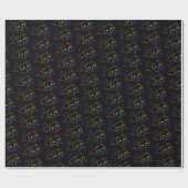 Retro Rainbow Cat Kawaii Animal Magical Kitten Cadeaupapier (Vlak)