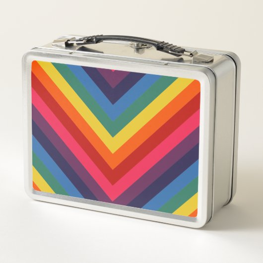 Retro Rainbow Chevron Colorful (Achterkant)