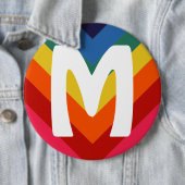 Retro Rainbow Chevron Monogram Ronde Button 6,0 Cm (In situ)