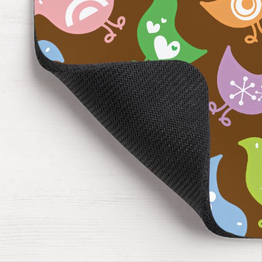 Retro Rainbow Chicken Fun Pattern Custom Mousepad Muismat (Hoek)