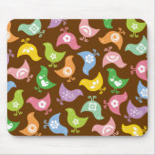 Retro Rainbow Chicken Fun Pattern Custom Mousepad Muismat (Voorkant)