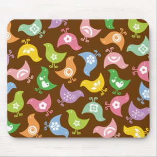 Retro Rainbow Chicken Fun Pattern Custom Mousepad Muismat