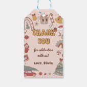 Retro Rainbow Christmas Groovy Verjaardagscadeau L Cadeaulabel (Achterkant)