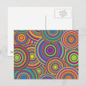 Retro Rainbow Circles Patroon Briefkaart (Voorkant / Achterkant)