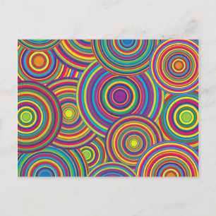 Retro Rainbow Circles Patroon Briefkaart