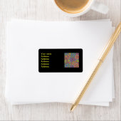 Retro Rainbow Circles Patroon Etiket (Insitu)