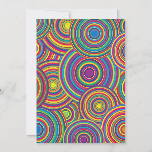 Retro Rainbow Circles Patroon Kaart (Achterkant)