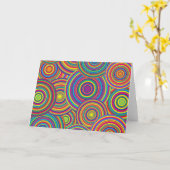 Retro Rainbow Circles Patroon Kaart (Gele Bloem)