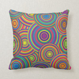 Retro Rainbow Circles Patroon Kussen