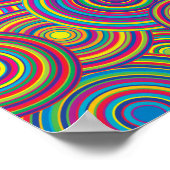 Retro Rainbow Circles Patroon Poster (Hoek)