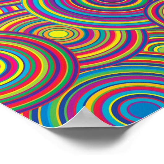 Retro Rainbow Circles Patroon Poster (Hoek)