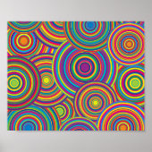 Retro Rainbow Circles Patroon Poster (Voorkant)