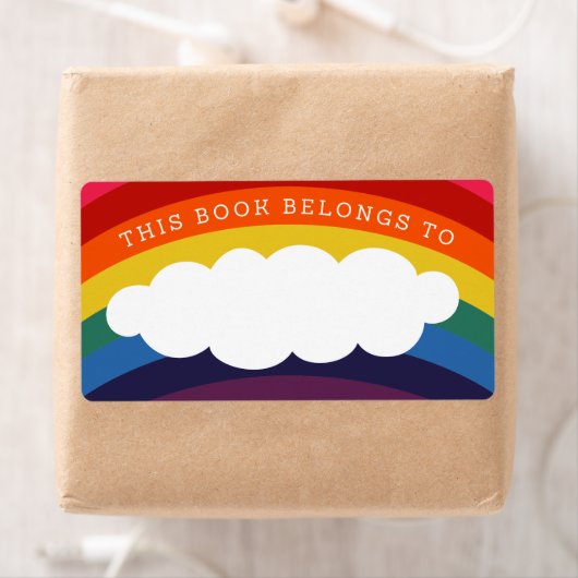 Retro Rainbow Cloud Etiket (Insitu)