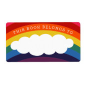 Retro Rainbow Cloud Etiket (Voorkant)
