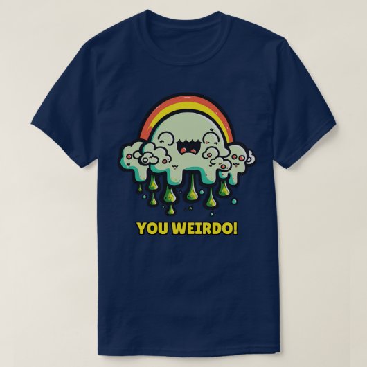 Retro Rainbow Cloud Weirdo T-shirt (Design voorkant)