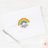 Retro Rainbow & Clouds Rond retour adreslabel Ronde Sticker (Envelop)