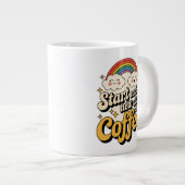 Retro Rainbow Coffee Delight Grote Koffiekop (Voorkant rechts)