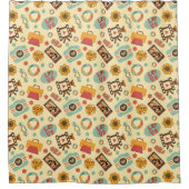 Retro Rainbow Curtain 70s Pastel Bathroom Joy Douchegordijn (Voorkant)