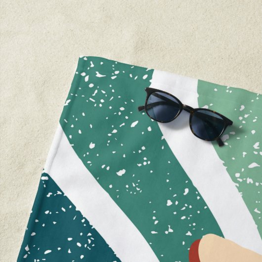 Retro Rainbow Custom Naam  Strandlaken (In situ)