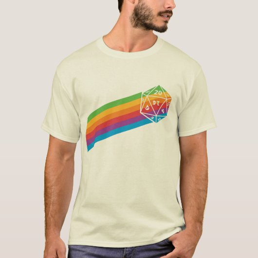 Retro Rainbow d20 T-shirt (Voorkant)