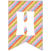 Retro Rainbow & Daisies Birthday Bunting Banner (Tweede vlag)