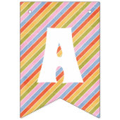 Retro Rainbow & Daisies Birthday Bunting Banner (Derde vlag)