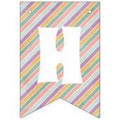 Retro Rainbow & Daisies Birthday Bunting Banner (Tweede vlag)