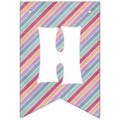 Retro Rainbow & Daisies Birthday Bunting Banner (Tweede vlag)