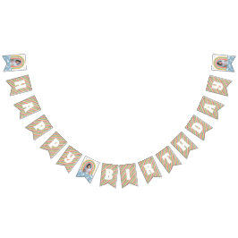 Retro Rainbow & Daisies Birthday Bunting Banner