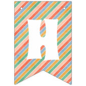 Retro Rainbow & Daisies Birthday Bunting Banner (Tweede vlag)