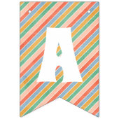 Retro Rainbow & Daisies Birthday Bunting Banner (Derde vlag)