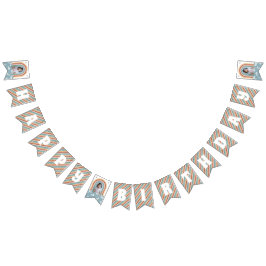 Retro Rainbow & Daisies Birthday Bunting Banner