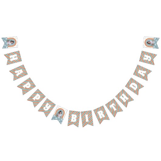 Retro Rainbow & Daisies Birthday Bunting Banner (Alle)